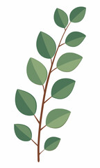 Minimalistic Eucalyptus Branch Illustration – AI-Generated Botanical Design.