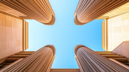 Federal Reserve building facade standing strong and secure, symbolizing economic stability and the central role of financial institutions in modern society