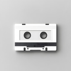 Retro White Cassette Tape Mockup