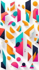Obraz premium A crisp, white background with strategically placed pops of vibrant color and minimalist geometric forms.