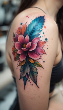 Vibrant Splash: Watercolor Tattoo Art