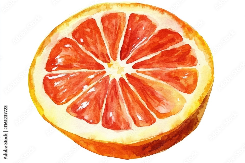 Poster freshly cut grapefruit with juicy segments and a hint of yellow skin