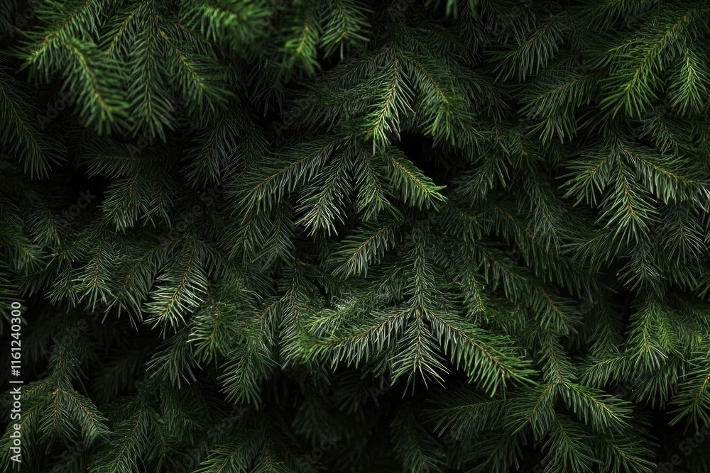 Poster a detailed view of a pine tree's bark and needles