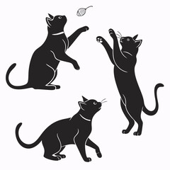 set of cats silhouettes