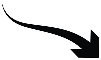 Curved arrow icon vector. Arrow pointer icon sign symbol vector. Arrow indicated the direction symbol. curved arrow sign.
