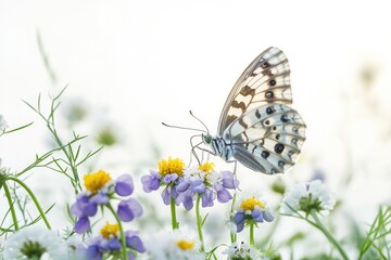 A colorful butterfly perched on a bright flower, perfect for nature-inspired designs or illustrations