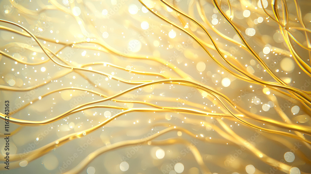 Aufkleber Golden abstract light patterns create a serene and enchanting atmosphere in a delicate display