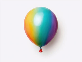 Colorful rainbow balloon with glossy finish on white background isolated design on white background