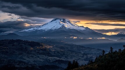 Fototapeta premium Majestic Sunrise Over the Snow-Capped Andes