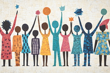 Happy martin luther king day background ,Black history month celebration of diversity and African culture pride as a multi cultural celebration.