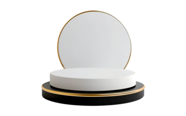 Round podium isolated on transparent background for product presentation. 3d rendering