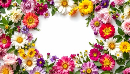 Fototapeta premium a colorful floral border with a frame that says quot flowers quot on it