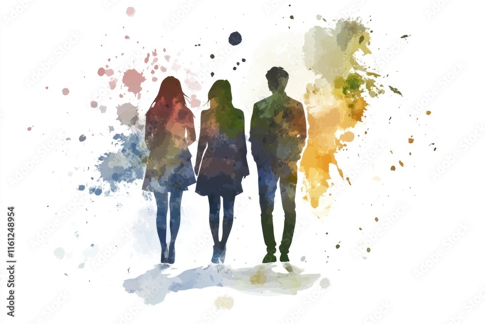 Poster group of individuals standing side by side, possibly in a social setting or event