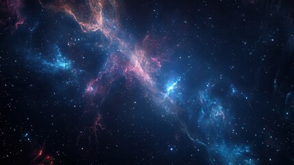 Vast Universe with Colorful Nebulae and Distant Starscape