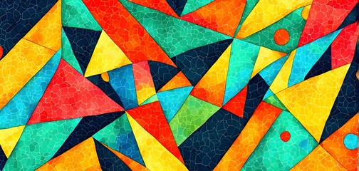 Fototapeta premium vibrant patchwork of abstract shapes with pencil texture details