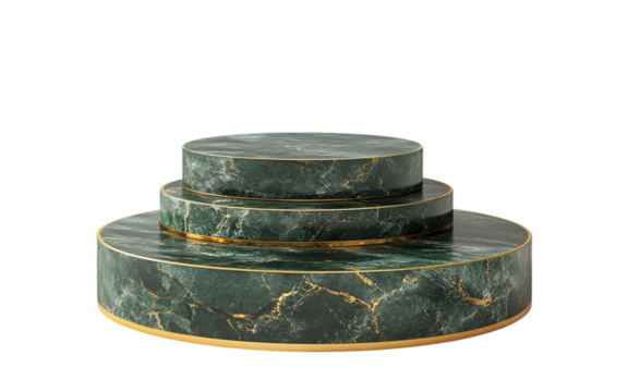 Empty elegant  marble podium on transparent background for product presentation. 3d rendering