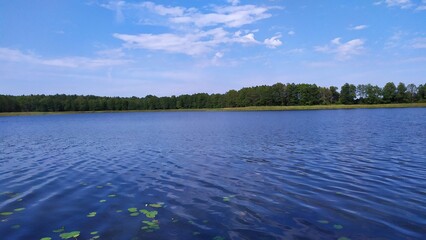 Summer lake in the no people place in Belarus