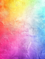 Obraz premium A textured wall with a smooth gradient of rainbow hues, from warm reds to cool blues, blending seamlessly to symbolize creativity, diversity, and inclusivity through vibrant harmony. 