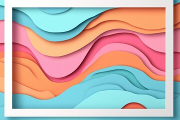 Fototapeta premium A decorative picture frame featuring a vibrant wave pattern