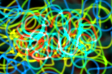 colorful abstract scribble lines that glow in the dark