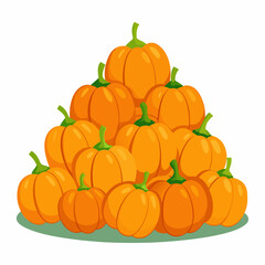Pile of Bright Orange Pumpkins: Perfect for Autumn and Harvest-Themed Designs.