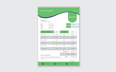 invoice, template, vector, design, mockup