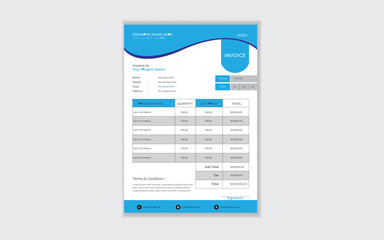 Business invoice design simple template & mockup design 