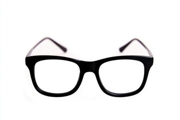 A simple illustration of a pair of black glasses sitting on a clean white background