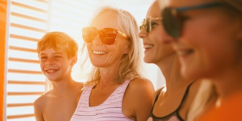 Experiencing Joyful Family Moments Together Under the Beautiful Sunlit Sky Above Us Today