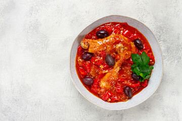 Pollo alla romana, Roman chicken, homemade, no people,