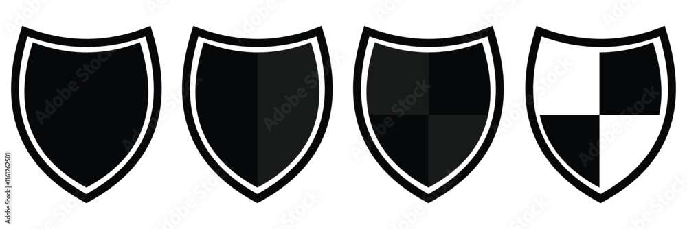 Fototapete set of vintage label and badges shape collections. collection of shield icon vector. shield icon vec