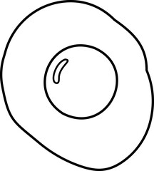 poached egg outline. 
Isolated fried egg outline. 
Transparent background.