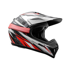 Red and White Motocross Helmet Design