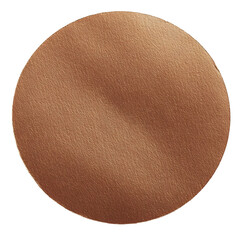 Blank brown round adhesive paper sticker label isolated on white background