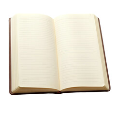Open Notebook Ready for Your Thoughts and Ideas. Blank Pages Await Your Stories, Poems, and Dreams. Awaiting Inspiration and Creativity.