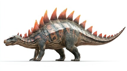 Naklejka premium A detailed illustration of a prehistoric dinosaur-like creature with spiked back.