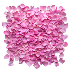 Pink Rose Petals in Heart Shape: A Romantic Floral Arrangement