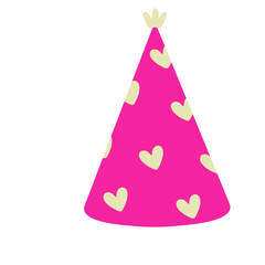 Colorful party hat with hearts for festive celebrations and gatherings
