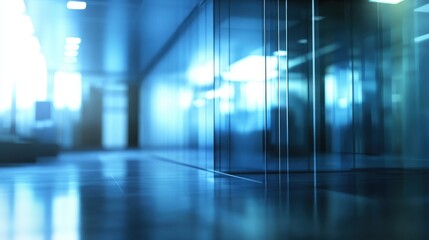 Business meeting space reflection modern office abstract visuals indoor environment low angle productivity concept