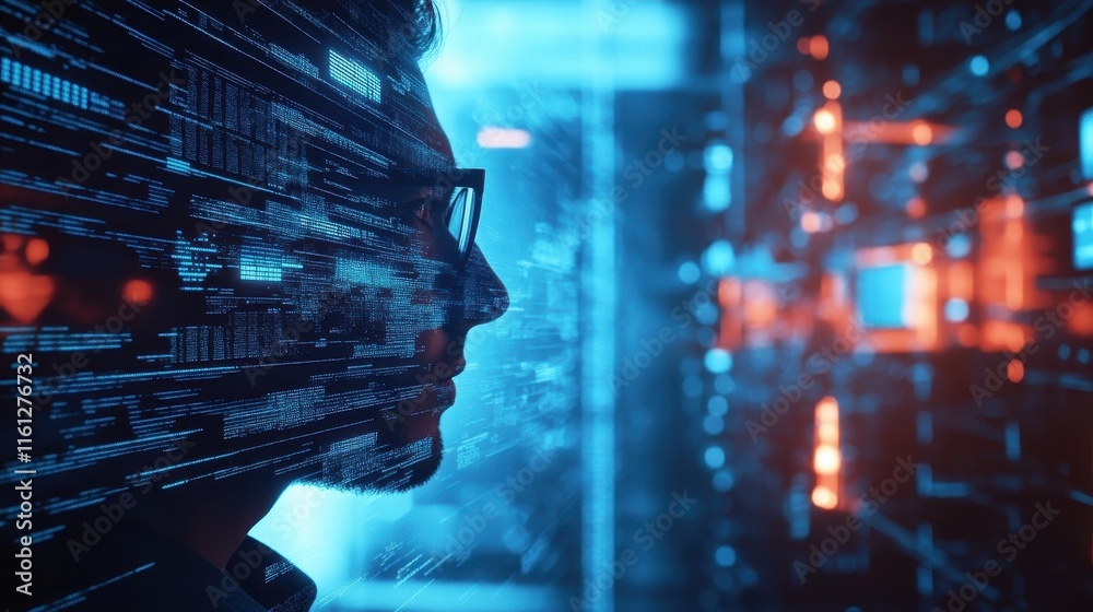 Poster digital transformation event data analysis insights virtual environment futuristic viewpoint technol