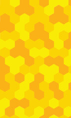 Yellow, orange beehive background. Honeycomb, bees hive cells pattern. Bee honey shapes. Vector geometric seamless texture symbol. Hexagon, mosaic cell sign or icon. vertical background.