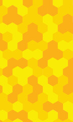 Yellow, orange beehive background. Honeycomb, bees hive cells pattern. Bee honey shapes. Vector geometric seamless texture symbol. Hexagon, mosaic cell sign or icon. vertical background.