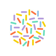 Colorful abstract pattern featuring geometric shapes on a white background