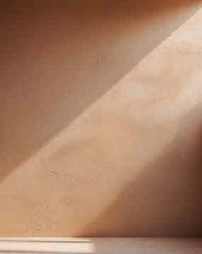 Smooth adobe wall in warm terracotta color with matte finish