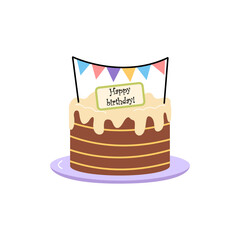 Colorful birthday cake with decorations celebrating a special occasion