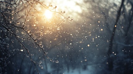 snowfall pulses through radiant glowing cosmic visual forms., Generative AI