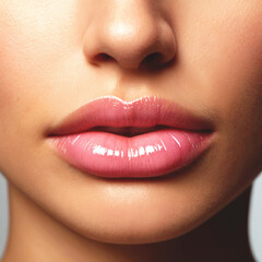 Fototapeta premium Beautiful, sexy, plump female lips close-up.