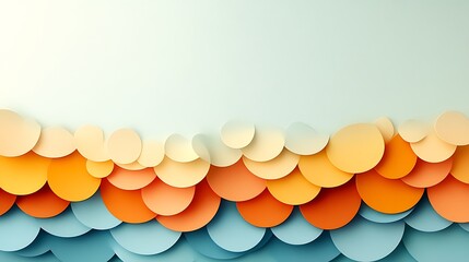 Vibrant circles create a stunning abstract design in warm and cool tones with a calming background