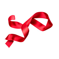 Elegant Red Ribbon Swirl on Black Background