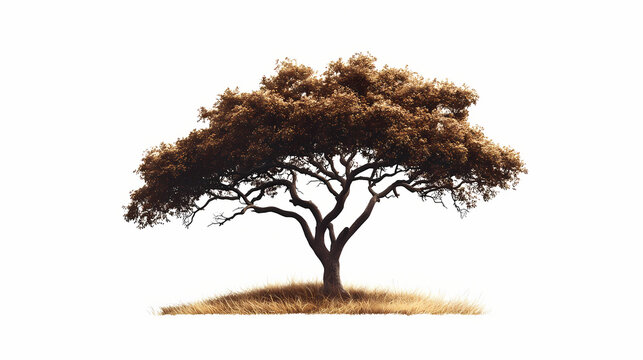 Isolated background of an iron wood tree isolated against a white background (pyinkado). Ebonwood. Illustration